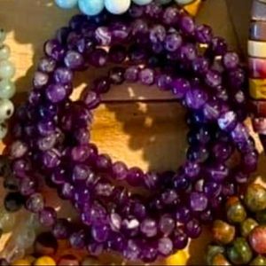 Amethyst Bracelet, stretchy and handmade